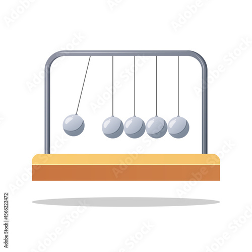 Newton cradle pendulum balls vector isolated on white background.