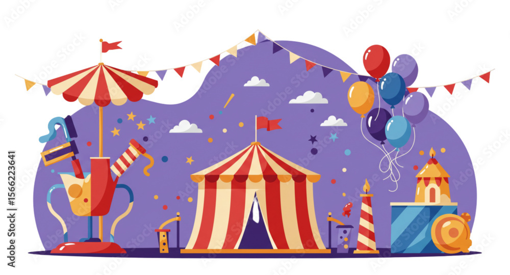 circus tent on a white background circus tent on a white background