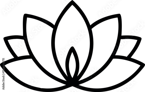 Vector art of a lotus flower symbolizes peace and serenity isolated on white background