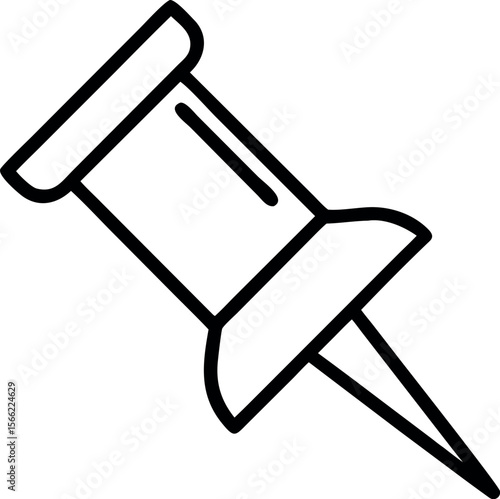 Illustration of a pushpin used for bulletin boards isolated on white background