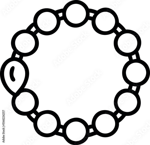 Vector art of a beaded bracelet isolated on white background