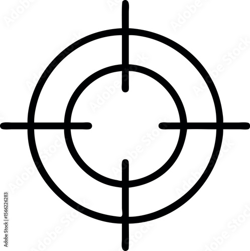 Vector art of a precise target with crosshairs isolated on white background