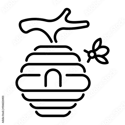 An outline style icon depicting beehive