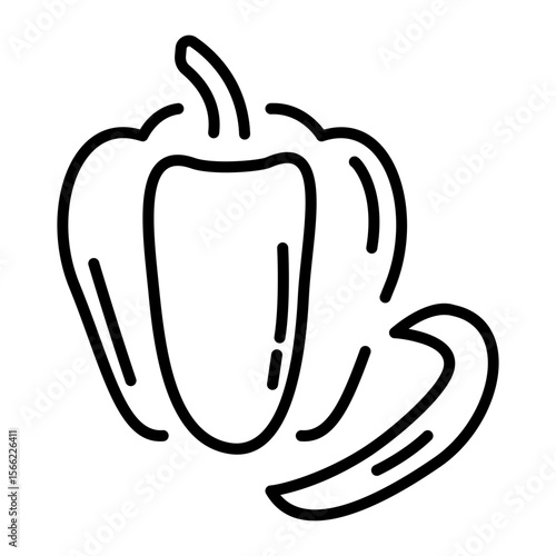 A line style icon showing bell pepper
