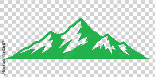 Green mountain range silhouette peak