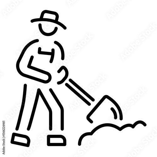 A linear style icon representing cultivation