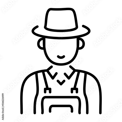 A line style icon showing farmer