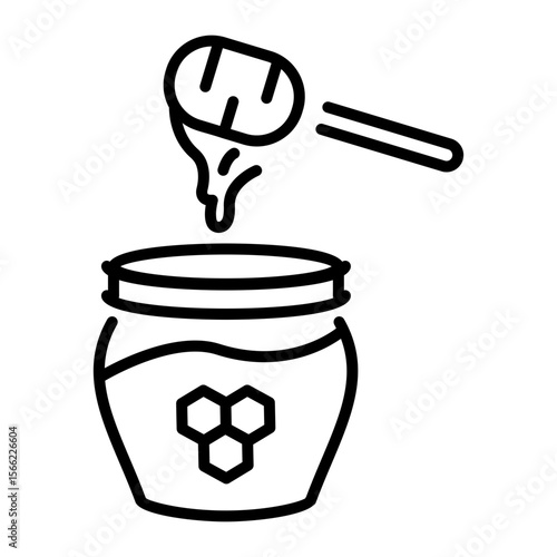 A line style icon showing honey jar
