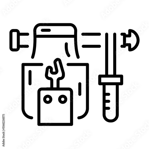 An outline style icon depicting tool belt