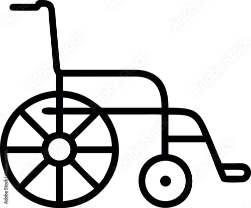Vector art of a wheelchair for disabled individuals isolated on white background