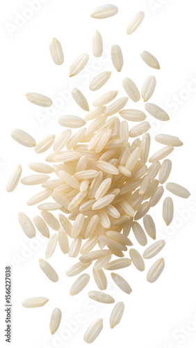 Falling rice isolated on transparent background
