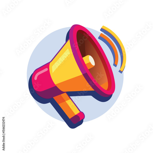 Colorfull Loudspeaker, Microphone, Speaker, Broadcasting, Studio 3d Logo Design