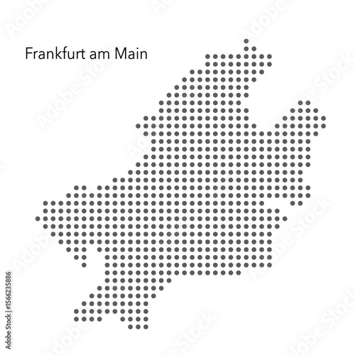 Minimalist Dotted Map of Frankfurt am Main, modern vector design. Vector illustration