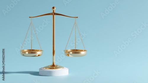Wallpaper Mural Elegant Gold Balance Scale on Light Blue Background for Representation of Justice and Fairness in Legal Matters Torontodigital.ca