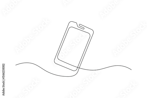 Continuous one line art of smartphone vector illustration premium vector deign

