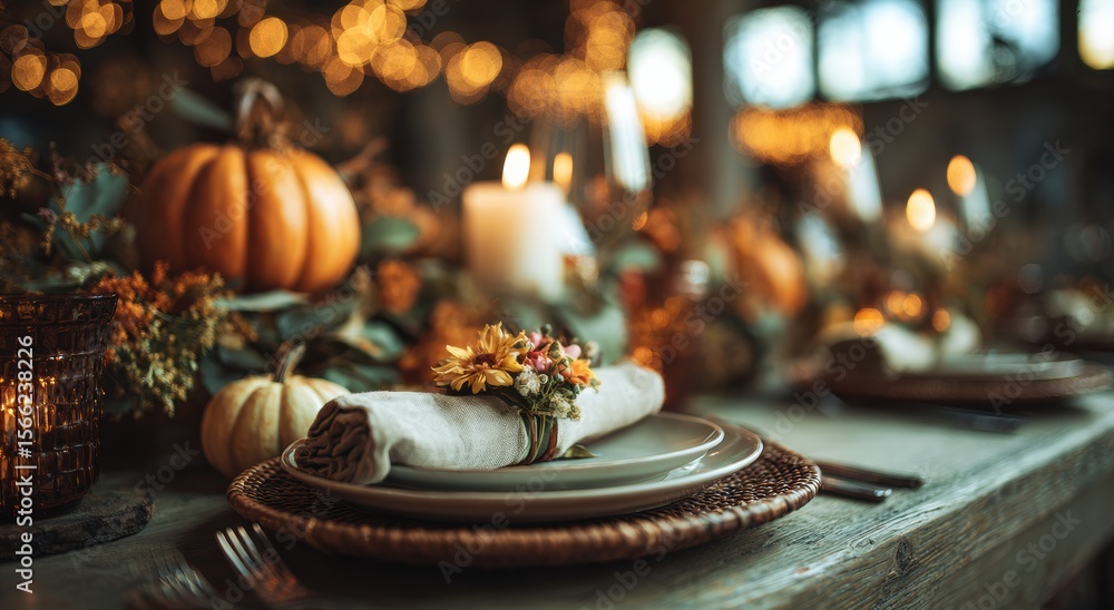 Naklejka premium christmas table setting