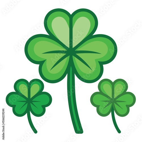 Vibrant Green Clover Leaf Illustration Perfect for St. Patrick's Day Designs and More