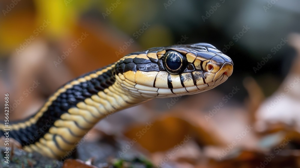 Obraz premium Close-up of a snake's head and neck.