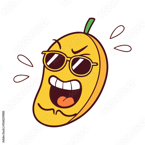 Mango With Funny Cartoon Face
