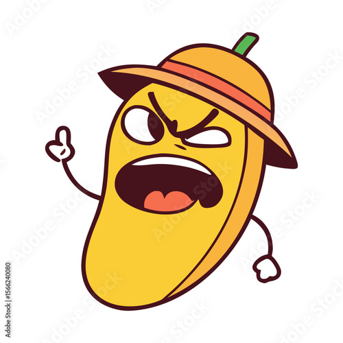 Mango With Funny Cartoon Face