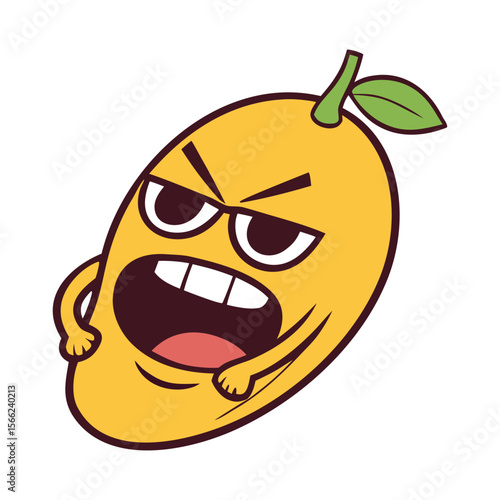 Mango With Funny Cartoon Face