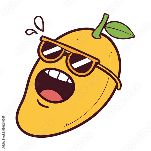 Mango With Funny Cartoon Face