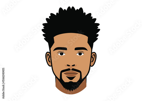 Stylish Afro Hairstyle Men's Illustration  A Modern, Clean-Cut Look