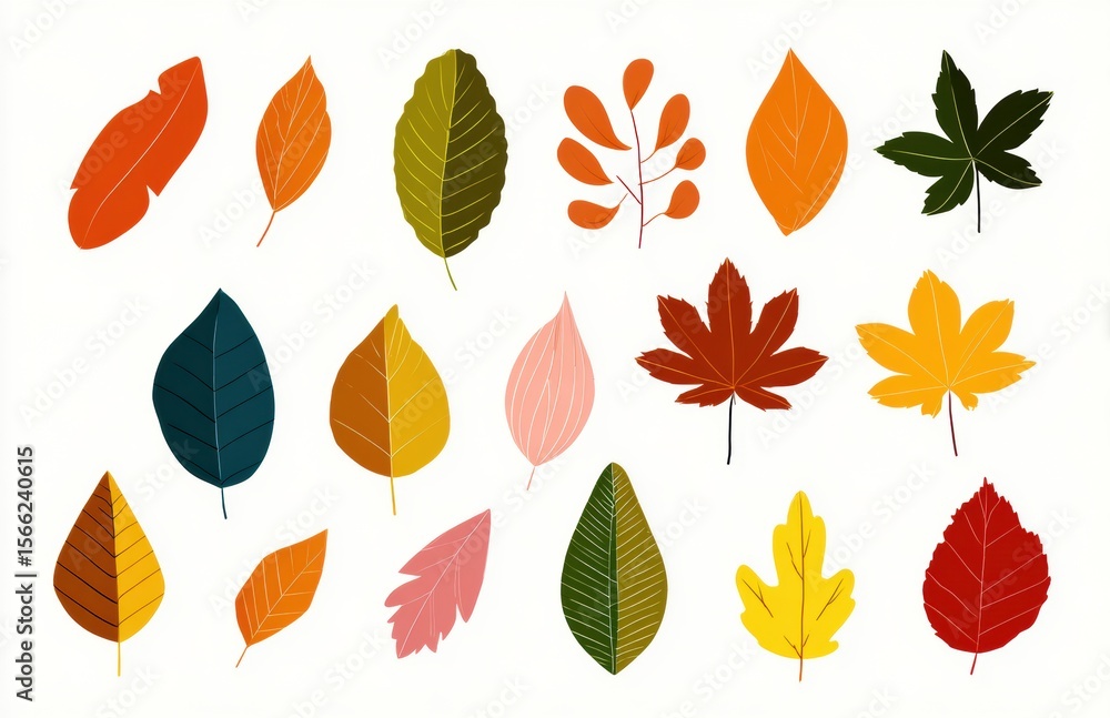 set of autumn leaves set of autumn leaves