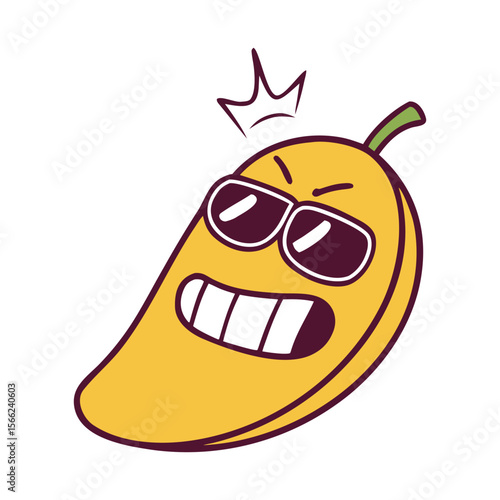 Mango With Funny Cartoon Face
