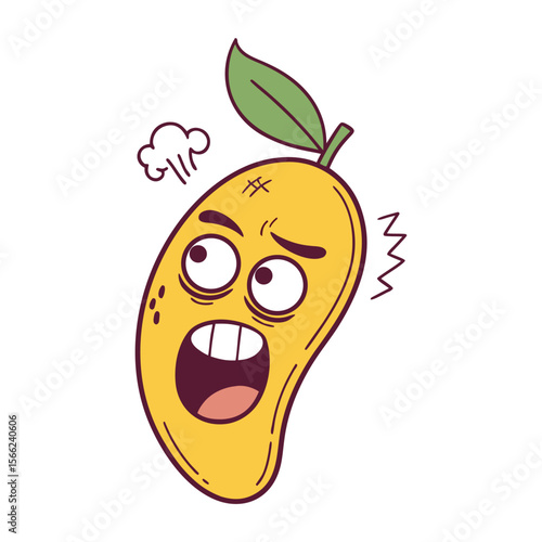 Mango With Funny Cartoon Face