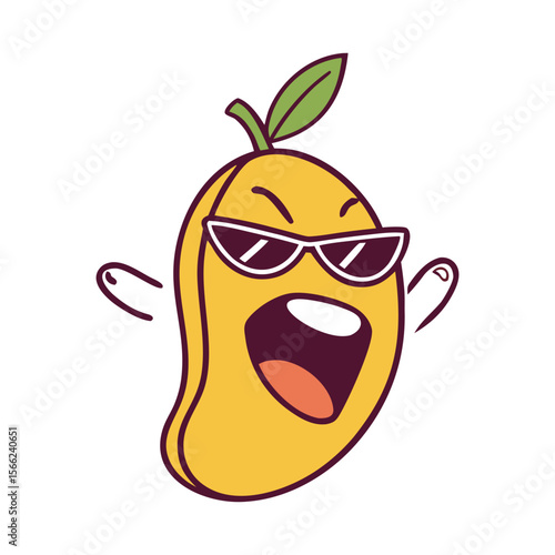Mango With Funny Cartoon Face