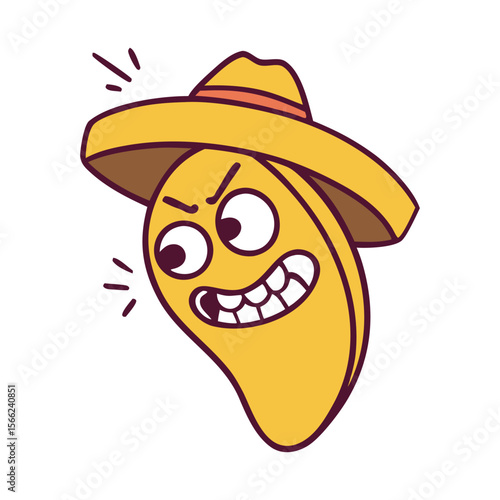 Mango With Funny Cartoon Face