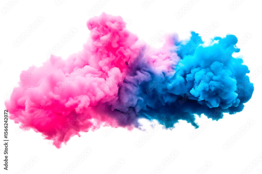 Fototapeta premium Pink blue smoke explosion isolated on a transparent background.png