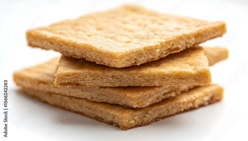 Brown rectangular cookies on a white background Brown rectangular cookies on a white background