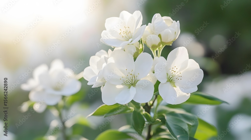 Stunning Closeup of White Blossoms Sunlight Spring Flowers Stunning Closeup of White Blossoms Sunlight Spring Flowers