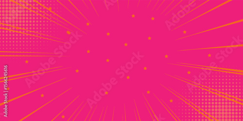Pop Art Comic Burst Background with Stars