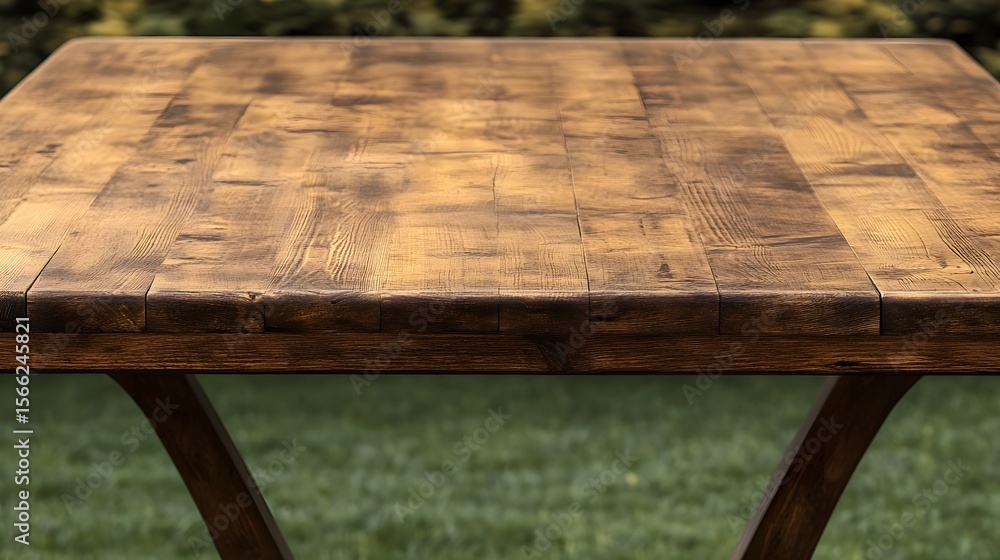 Fototapeta premium Rustic Wooden Table Top View Closeup Photography