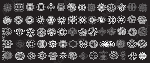 Mandala Swirl Pattern Icon Bundle, Ornamental Circular Vector Designs, Decorative Floral Symbols, Adobe Illustrator EPS Files for Instant Download