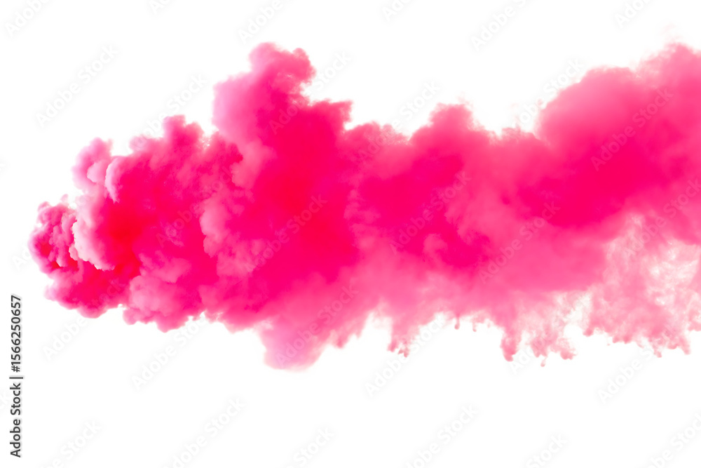 Fototapeta premium Vibrant pink smoke explosion isolated on a transparent background