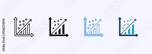 Regression Analysis Icon Set Multiple Style Collection