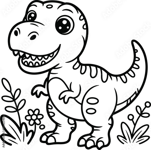 Dinosaurs Outline Design, Vector, Illustration, Ai generated