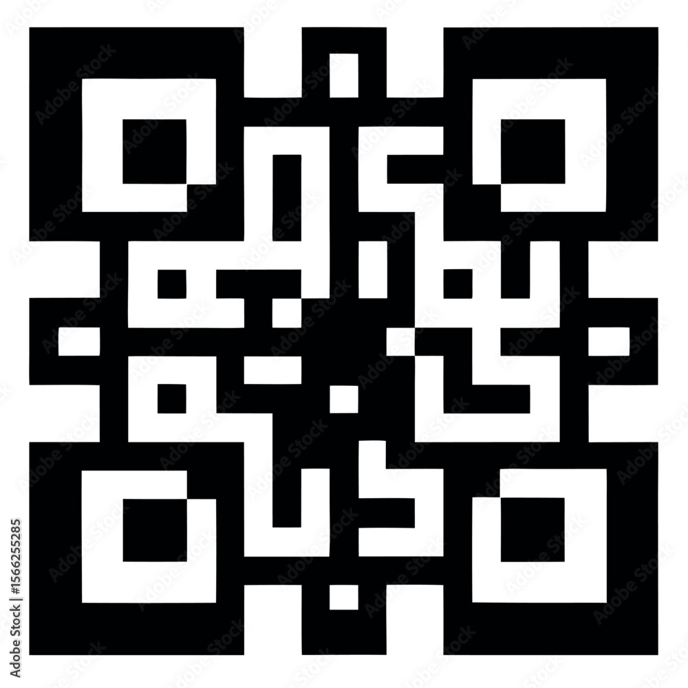 Detailed QR Code Featuring Black Modules on White Background for Mobile Scanning Detailed QR Code Featuring Black Modules on White Background for Mobile Scanning