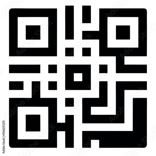 Black and White QR Code for Scanning and Data Encoding Purposes