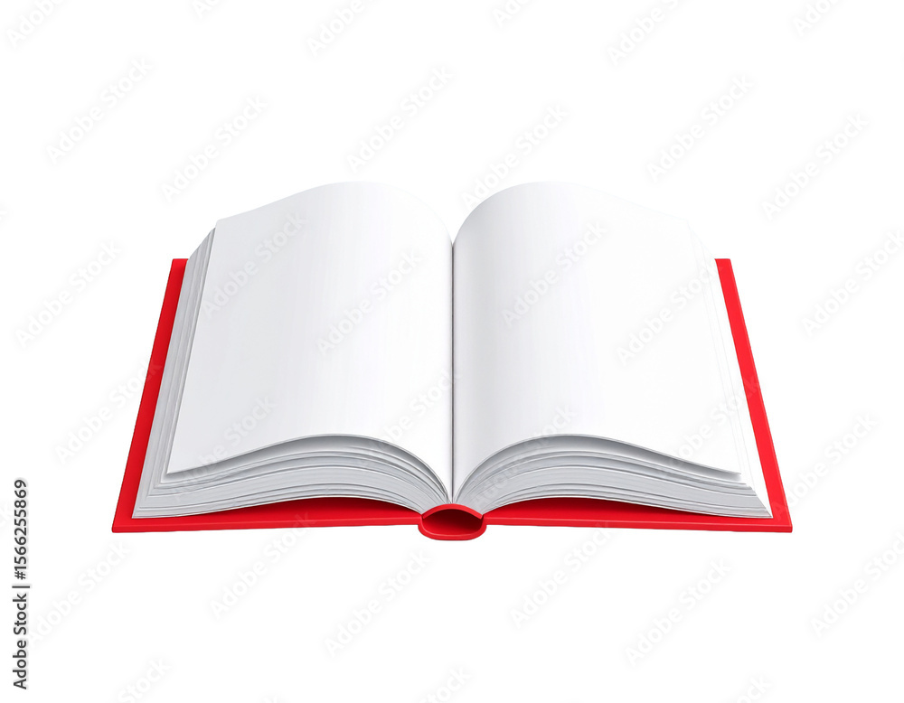 An open book with blank, empty pages isolated on a white background An open book with blank, empty pages isolated on a white background