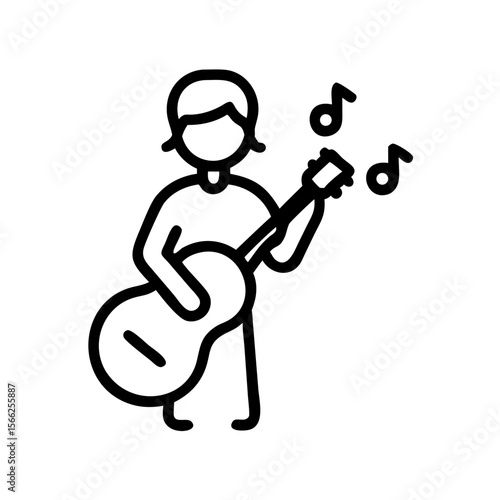 Young musician playing guitar and enjoying music concept  