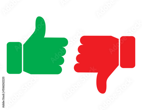 Thumb up and down icon Like and dislike vector.