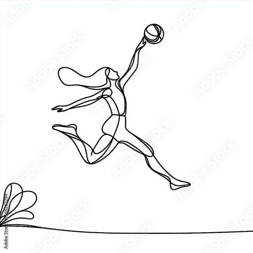 vector illustration of a jumping girl