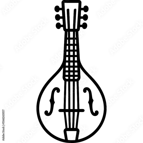 Mandolin outline icon vector