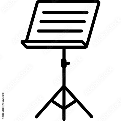 Music stand outline icon vector