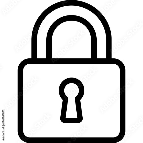 Padlock outline icon vector